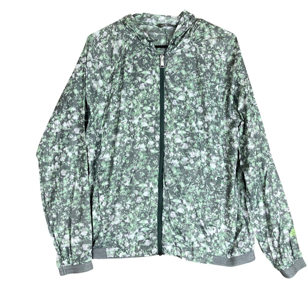 The North Face Womens Jacket Gray Mint Hooded Lightweight Full Zip Large